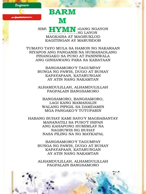 barmm hymn lyrics|BARMM WATCH .